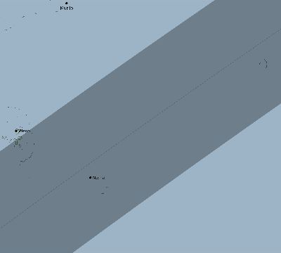 Map of the eclipse path across Micronesia on 01/30/1767