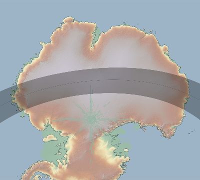 Map of the eclipse path across Antarctica on 11/28/1769