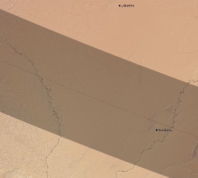 Map of the eclipse path across Botswana on 11/17/1770