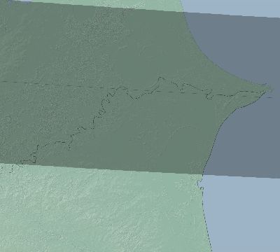 Map of the eclipse path across Nicaragua on 11/06/1771