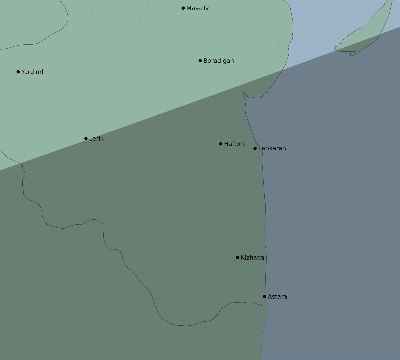 Map of the eclipse path across Azerbaijan on 03/23/1773
