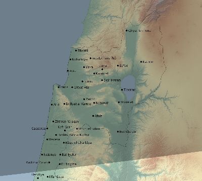 Map of the eclipse path across Israel on 03/23/1773
