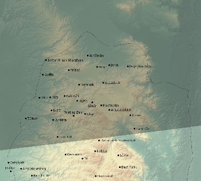 Map of the eclipse path across Palestine on 03/23/1773