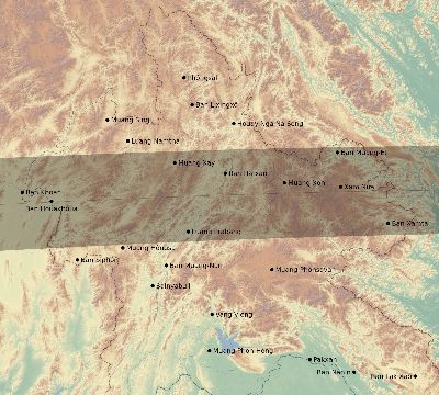 Map of the eclipse path across Laos on 09/06/1774