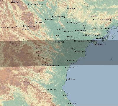 Map of the eclipse path across Vietnam on 09/06/1774