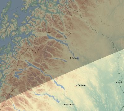 Map of the eclipse path across Sweden on 08/26/1775