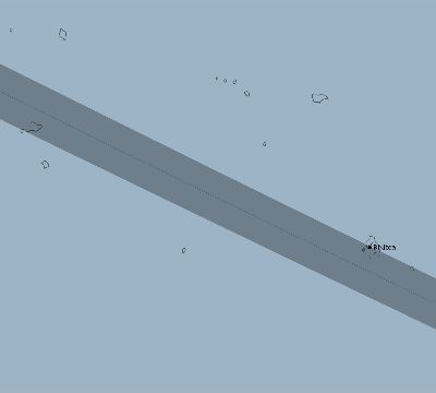Map of the eclipse path across French Polynesia on 07/05/1777