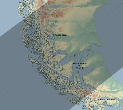 Map of the eclipse path across Chile on 12/18/1778