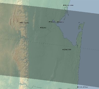 Map of the eclipse path across Mozambique on 05/04/1780