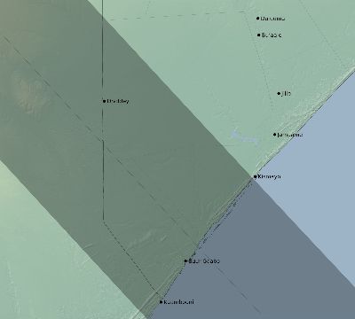Map of the eclipse path across Somalia on 10/17/1781