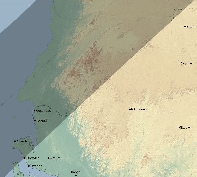 Map of the eclipse path across Gabon on 02/09/1785