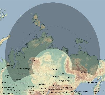 Map of the eclipse path across Russia on 06/15/1787