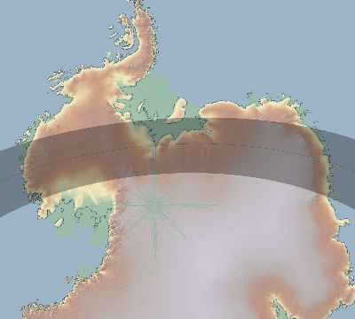 Map of the eclipse path across Antarctica on 12/09/1787