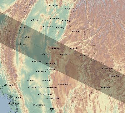 Map of the eclipse path across Myanmar on 06/04/1788