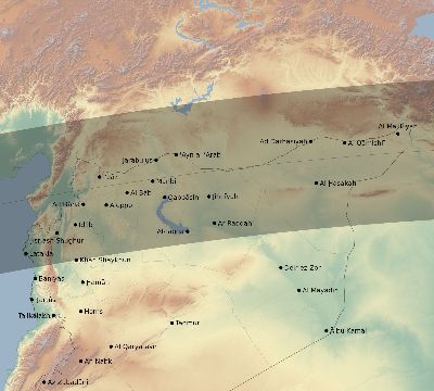 Map of the eclipse path across Syria on 06/04/1788
