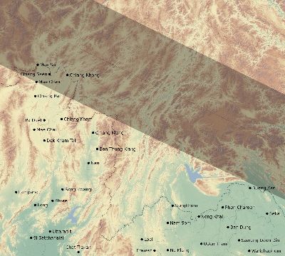 Map of the eclipse path across Thailand on 06/04/1788