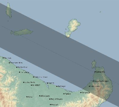 Map of the eclipse path across Philippines on 11/17/1789