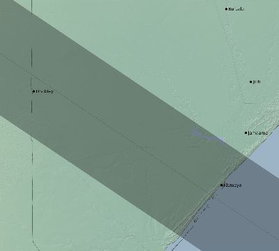 Map of the eclipse path across Somalia on 09/16/1792