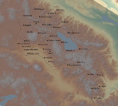 Map of the eclipse path across Armenia on 09/05/1793