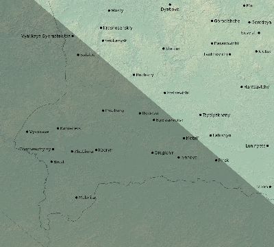 Map of the eclipse path across Belarus on 09/05/1793