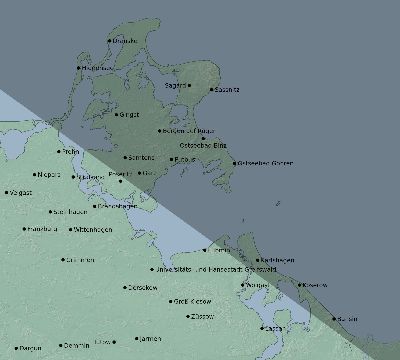 Map of the eclipse path across Germany on 09/05/1793