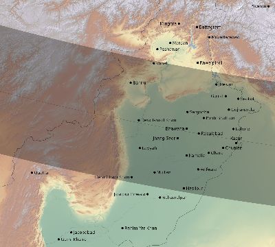 Map of the eclipse path across Pakistan on 09/05/1793