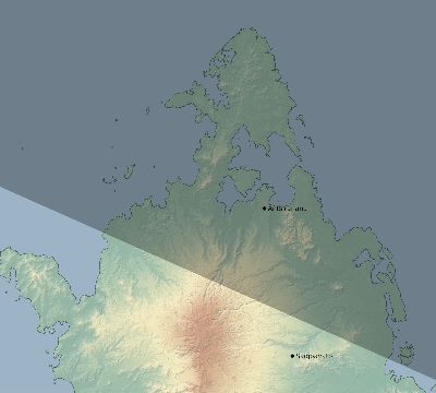 Map of the eclipse path across Madagascar on 01/10/1796