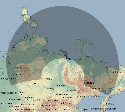 Map of the eclipse path across Russia on 06/24/1797