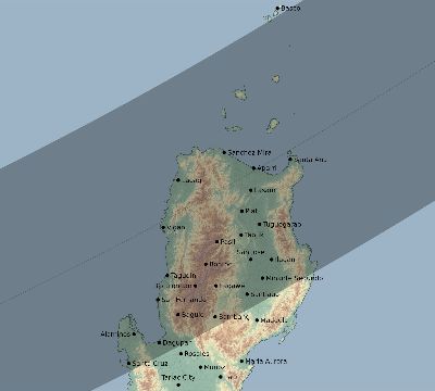Map of the eclipse path across Philippines on 04/24/1800