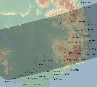 Map of the eclipse path across Vietnam on 04/24/1800