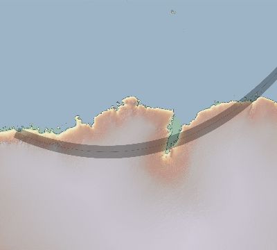 Map of the eclipse path across Antarctica on 03/04/1802