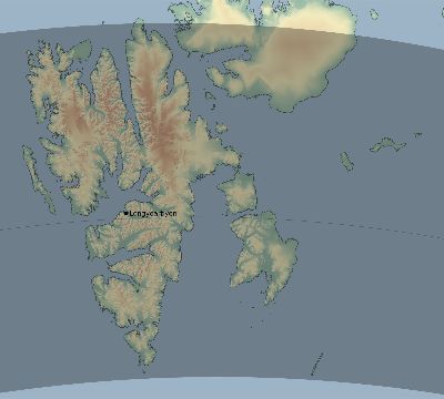 Map of the eclipse path across Svalbard and Jan Mayen on 08/28/1802