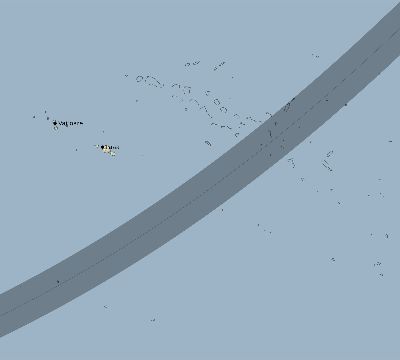 Map of the eclipse path across French Polynesia on 02/21/1803