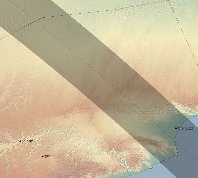 Map of the eclipse path across Yemen on 08/17/1803
