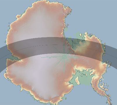 Map of the eclipse path across Antarctica on 12/21/1805