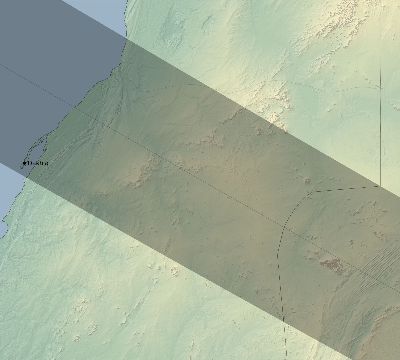 Map of the eclipse path across Western Sahara on 06/16/1806