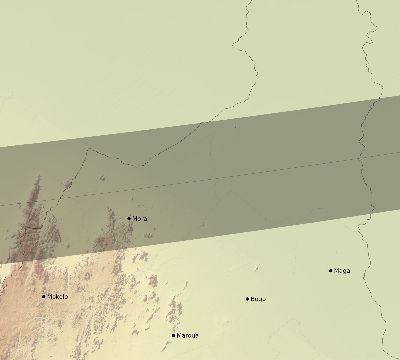 Map of the eclipse path across Cameroon on 11/29/1807