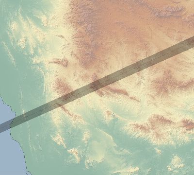 Map of the eclipse path across Iran on 11/29/1807