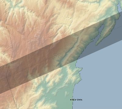 Map of the eclipse path across Oman on 11/29/1807