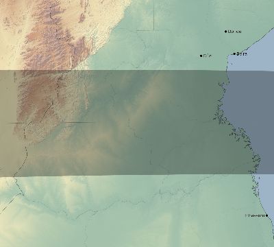 Map of the eclipse path across Mozambique on 03/24/1811
