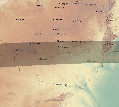 Map of the eclipse path across Zimbabwe on 03/24/1811