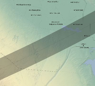 Map of the eclipse path across Iraq on 02/01/1813