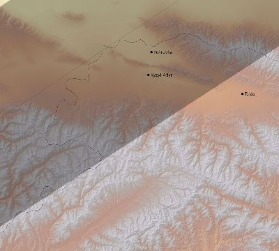 Map of the eclipse path across Kyrgyzstan on 02/01/1813