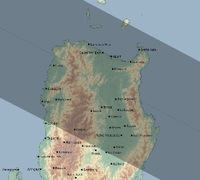 Map of the eclipse path across Philippines on 07/17/1814