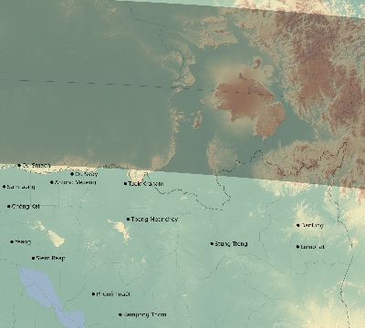 Map of the eclipse path across Cambodia on 05/16/1817
