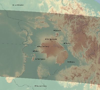 Map of the eclipse path across Laos on 05/16/1817