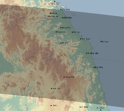 Map of the eclipse path across Vietnam on 05/16/1817