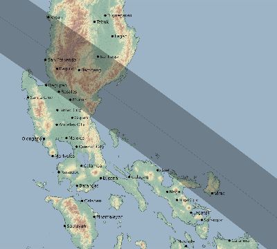 Map of the eclipse path across Philippines on 11/09/1817
