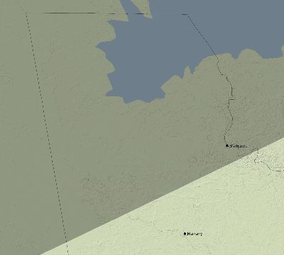 Map of the eclipse path across Cameroon on 05/05/1818