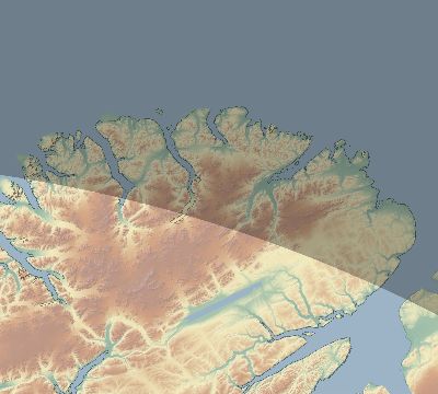 Map of the eclipse path across Canada on 09/07/1820